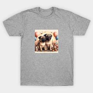 Pug Dog Friends T-Shirt